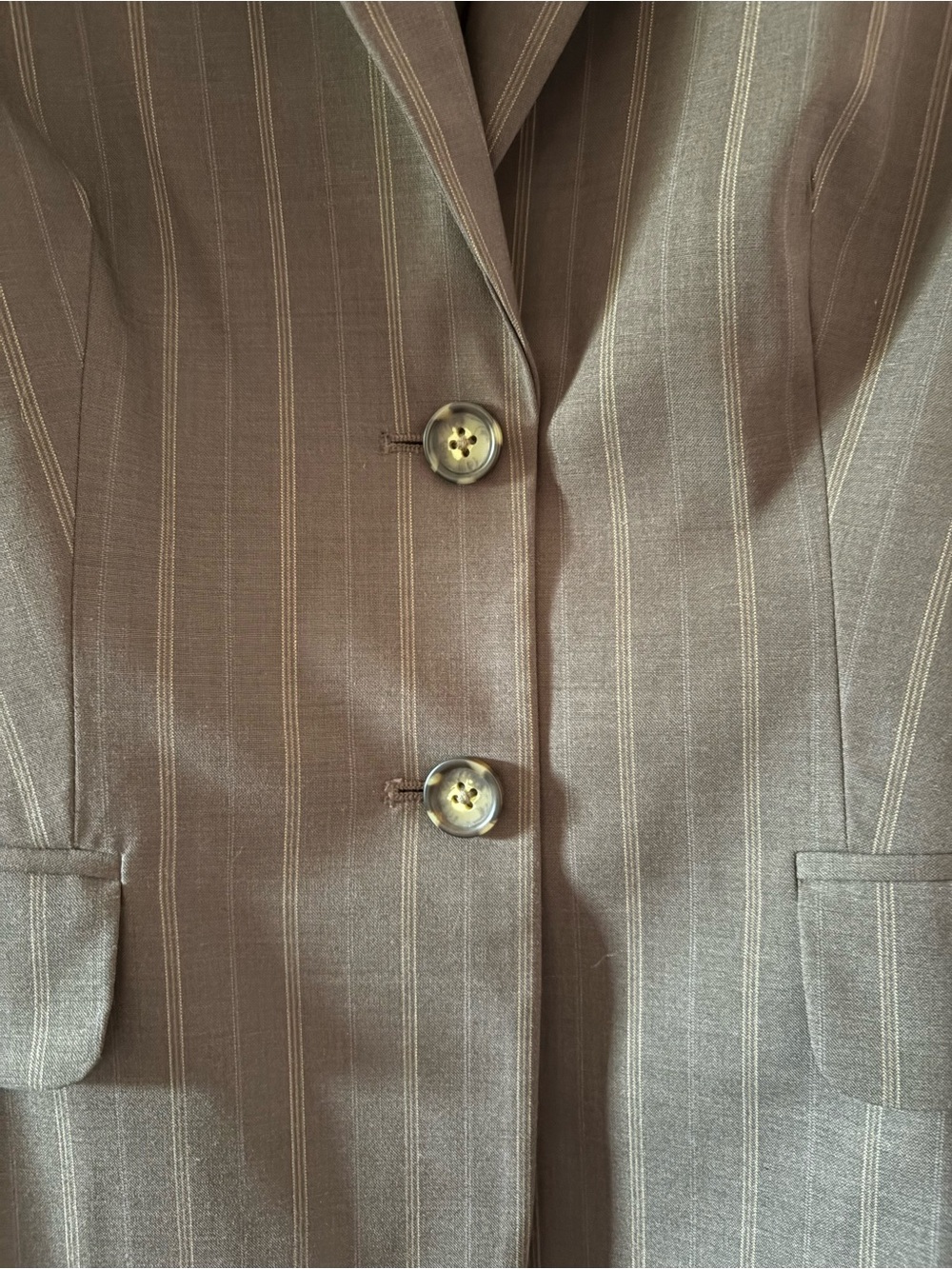 Banana Republic Brown Pinstripe Women's Two-Piece Suit Size 0 - Picture 11 of 16